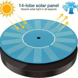 Fonte solar com 6 bicos, 1w/1.4w/2.5w, adequado para jardim, piscinas de pássaros, lagoas, piscinas, aquários exteriores e quintal - Image 3