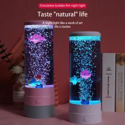 Levou lâmpada de peixe com controle remoto, mudando a cor, luz decorativa, aquário, presente de aniversário para crianças, usb - Image 2