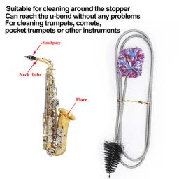 90cm furo cobra escova trompete bocal mais limpo tamanho pequeno para cornets saxofone instrumento ferramentas de limpeza e cuidados - Image 2