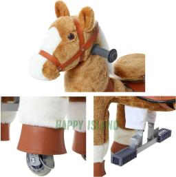 Passeio de pelúcia no brinquedo do cavalo para crianças, Cavalo Premium, Brinquedo animal, Brinquedo ambulante com rodas, 3-6 anos de idade - Image 4