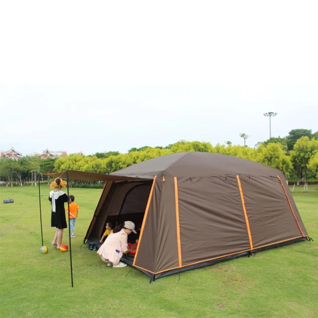 Barraca Grande Família 5-8 Pessoas para Camping ao Ar Livre, Impermeável, 4 Estações, 2 Quartos e 1 Sala
