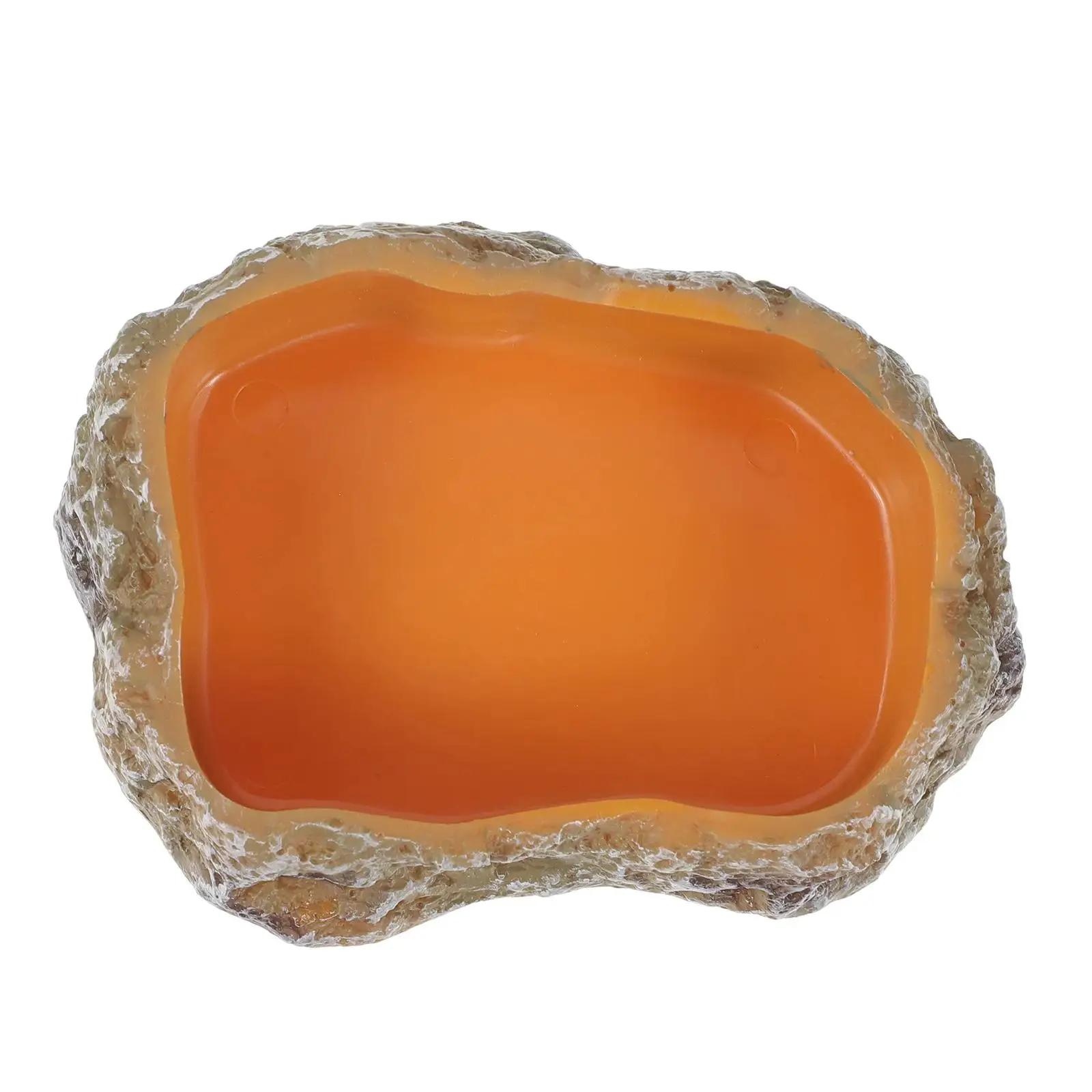 Réptil Água Tigelas Terrário Decorativo, Tigela De Alimentação De Resina para Sapo Tartaruga Tartaruga Leopardo Gecko - Image 1