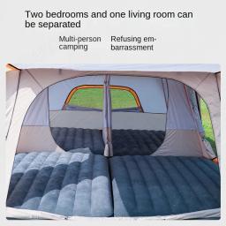 Tenda de camada dupla e um salão espessamento Rainproof Outdoor Camping dois quartos, 5 a 8 pessoas - Image 5