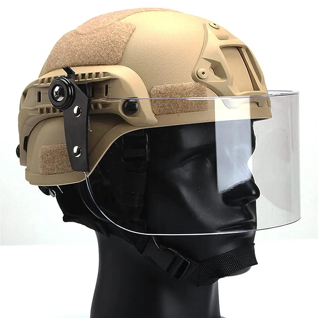 Conjunto de capacete tático com balaclava e viseira, lente protetora ajustável militar do PC, tiro Airsoft Paintball BB, MICH 2000 - Image 1