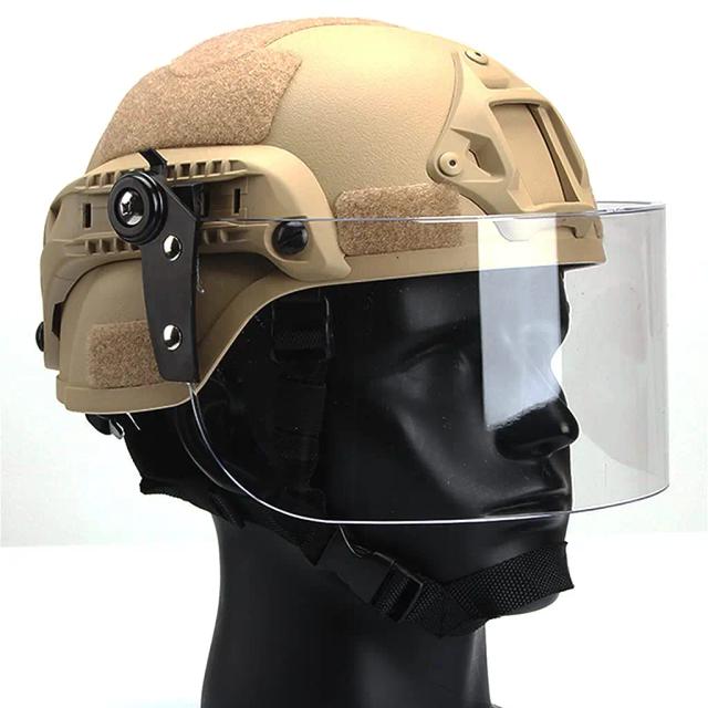Capacete Tático MICH 2000 com Balaclava e Viseira Ajustável para Airsoft e Paintball