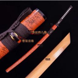 Espada samurai japonesa Katana Tachi, lâmina de madeira de wengué sólido de alta qualidade, acessórios de cobre/liga, não afiada - Image 6