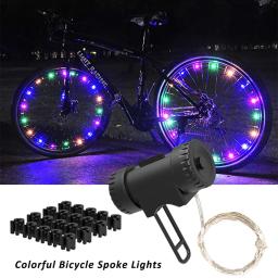 Noite equitação bicicleta roda luzes, mountain bike frame decoração, válvula lâmpada, falou luzes - Image 2