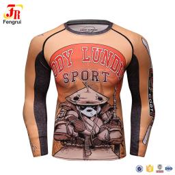 Personalizável Homem MMA Rashguard com Seu Logotipo, Camiseta Brasileira Kickboxing, Sublimação Camisa Longa De Compressão, Jiu Jitsu - Image 6