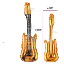 Balões infláveis de guitarra cartoon para crianças, festa de aniversário, brinquedo clássico, quente - Image 6