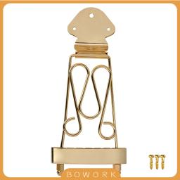 6 cordas de guitarra trapézio tailpiece ponte para archtop jazz guitarra peças reposição chrome & ouro acessórios tailpiece - Image 1