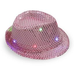Chapéu de Jazz luminoso LED criativo para homens e mulheres, Chapéu de lantejoulas para festa carnaval, Boné de vestir adulto Glitter Festival - Image 4