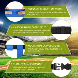 Ajustável Flag Football Belt Kit, Conjunto De Futebol, Treinamento Esportivo E Competição, 14 Jogadores - Image 2