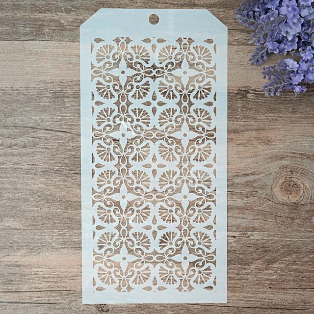 Stencil sem costura para pintura e carimbos em Scrapbooking - Álbum decorativo em relevo e cartões de papel para artesanato DIY, 12x24 cm