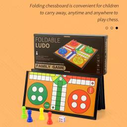 Ludo jogo conjunto estratégia jogo interação pai com tabuleiro dobrável viagem família jogo para festa brinquedo interativo jogo de tabuleiro - Image 4
