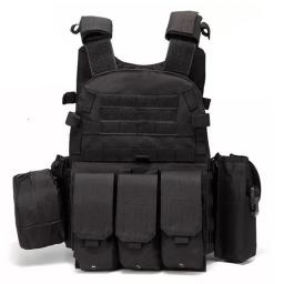 Colete tático de nylon, armadura corporal, transportador de caça, acessórios airsoft, bolsa 6094, colete camuflado de combate - Image 3