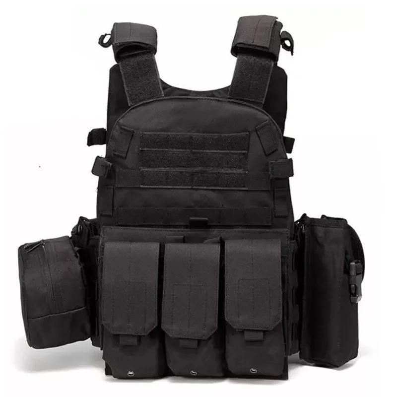 Colete tático de nylon, armadura corporal, transportador de caça, acessórios airsoft, bolsa 6094, colete camuflado de combate - Image 1