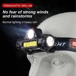 Farol de LED recarregável, Lanterna para adultos, Lâmpadas principais com base magnética - Image 6