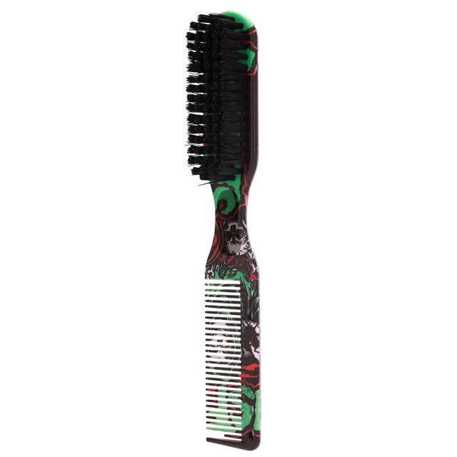 Escova de Limpeza Dupla Face para Cabelo e Barba - Pente Profissional para Barbeiros e Cuidados com Cabelo Quebrado