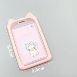 Desenhos animados Gato Titular Do Cartão, Candy Cor ID Card Sleeve, Retrátil Reel Lanyard, Tampa De Crédito De Identidade, Banco Barramento Cartão Caso, 1Pc - Image 6