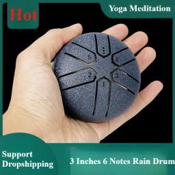 Mini Handpan Rain Drum for Yoga Meditação, instrumento de mão exterior, instrumento ao ar livre, 3 em, 6 notas, presente original - Image 1