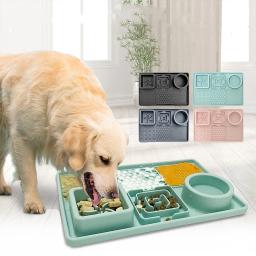 Non-Slip Silicone Pet Placemat, impermeável, fácil de limpar, Slow Food, tapete de cão multifuncional, placa à prova de vazamento, gato e cão placa - Image 1
