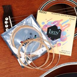 IRIN-Fio de aço inoxidável Cordas de guitarra acústica, liga de cobre ferida, cordas de guitarra popular, acessórios para guitarra, 6pcs por conjunto - Image 3