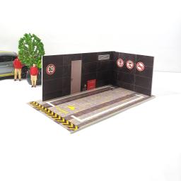 Escala 1 24 diecast carro liga diorama pvc simples montado estacionamento espaço cena garagem miniatur modelo de exibição caso decoração meninos gifs - Image 5