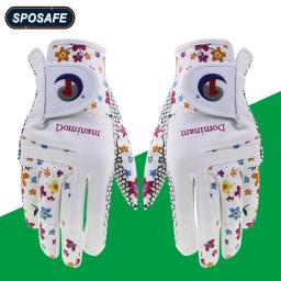 Luvas de golfe de couro PU para mulheres, macio, apto, durável, antiderrapante, respirável, aperto esportivo, 1 par - Image 1