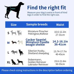 Fraldas para cães reutilizáveis, fraldas laváveis para cães fêmeas, tamanho ajustável, tamanho S, M, tamanho L, 3 pacotes - Image 2