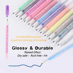 3D Ink Gel Pen Set, 1mm Thick Dot Ink Pen, Várias Tintas Coloridas para Jornal, Letras, Pintura Artística, DIY Colori, 12Pcs - Image 3