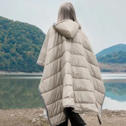 Saco de dormir impermeável, Manto Wearable, Casaco poncho portátil, Colcha de algodão ultraleve - Image 2