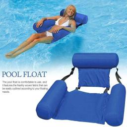 Cadeira Flutuante Inflável Dobrável, Colchões De Ar Do Encosto, Cama De Praia, Piscina, Espreguiçadeira De Esportes Aquáticos, Cadeira Flutuante, Tapete De Rede - Image 1