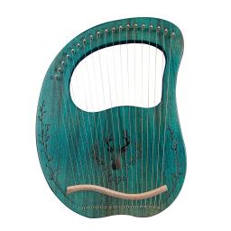 19-string de madeira lira harpa caixa de ressonância instrumento de corda com chave de ajuste 3pcs picaretas adesivo conjunto extra de cordas instrumento - Image 4