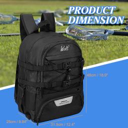 WOLT-extra grande Lacrosse mochila, sacos de relva, duas varas titular, grampos separados, adequado para profissionais - Image 6