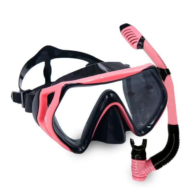 Máscara de Mergulho Anti-Fog para Crianças com Snorkel Grátis e Óculos de Natação com Tampa do Nariz e Moldura Ampla