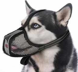 Cesta de malha ajustável para cães, focinho macio, anti morder, lamber e mastigar, cinta reflexiva, uso diário, pequena raça de tamanho médio e grande - Image 1