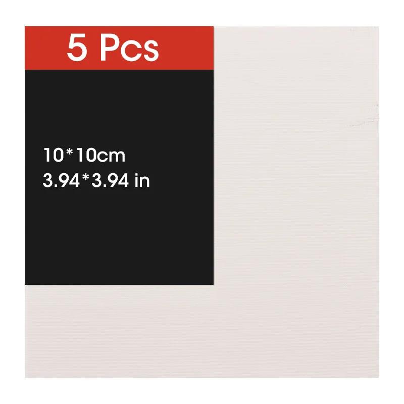 Placa de lona para pintura, algodão branco, branco, adequado para guache, aquarela, acrílico, pintura a óleo, material de arte, hb-03, 5pcs - Image 1