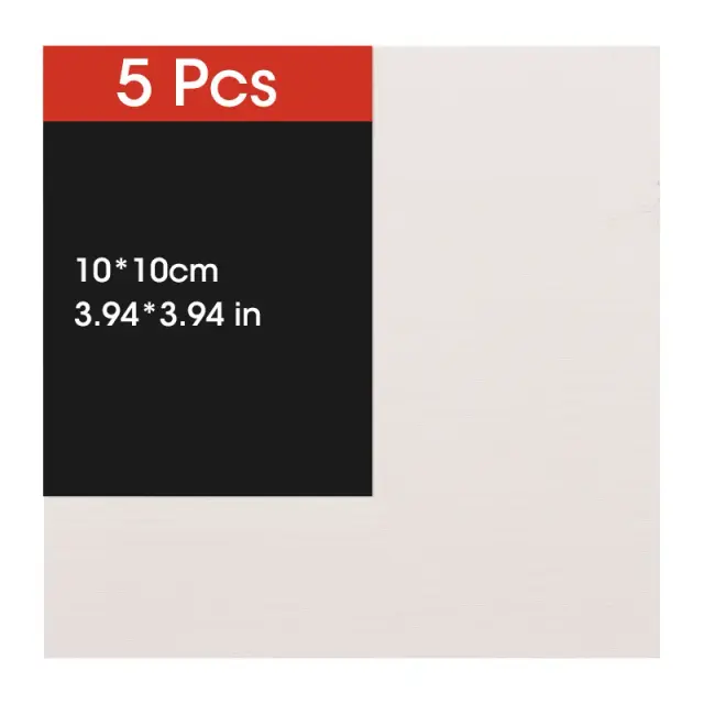 Placa de Lona Branca para Pintura - Algodão Ideal para Guache, Aquarela, Acrílico e Óleo - Pacote com 5 Peças