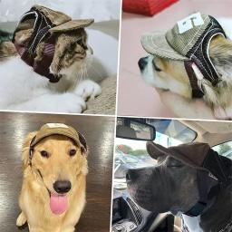 Boné de beisebol com orelhas para animais, chapéu protetor solar ajustável, esportes ao ar livre, pequenos, médios e grandes, gatos, cachorros, gatinhos - Image 6