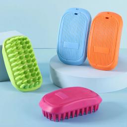 Cão e gato Massagem Escova, Combs Cleaner, Puppy Hair Removal Slicker Brushes, Wash Tools, Soft Gentle Silicone Cerdas, Pet Products - Image 1