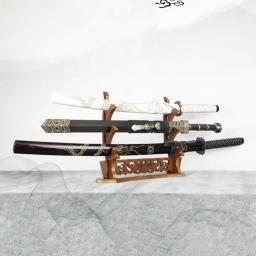 1/2/3 camadas katana titular suporte de espada de madeira prateleira suporte para exibição retro dragão katana espada titular casa organizador decoração - Image 2