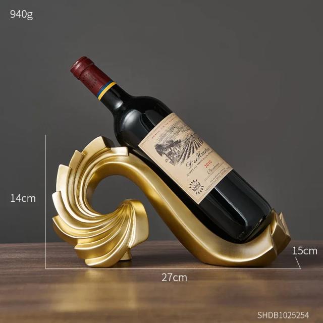 Estátua de Resina em Forma de Garrafa de Vinho - Organizador Decorativo e Criativo para Mesa, Casa e Cozinha
