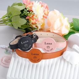Coleira de couro personalizada para Pet, coleira anti-perdida para Airtag, rastreador de localização, estojo protetor para AirTag, design ajustável - Image 3