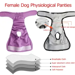 Fraldas laváveis para cães fêmeas, fraldas reutilizáveis para cães, altamente absorventes, à prova de vazamento, fralda de cachorro para fêmea - Image 4
