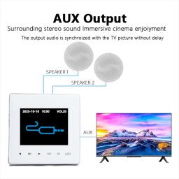 Home Theater e Amplificador de Parede, Amplificador de Som Compatível com Bluetooth, 2 ou 4 Canais Painel de Música para Hotel e Residencial, 2.8in HD Touch Key - Image 3