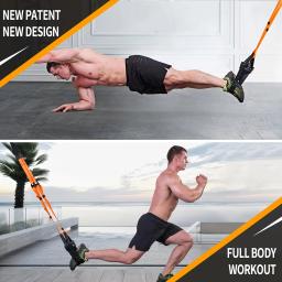 Correias de treinamento de resistência peso corporal, kit completo para treinamento de corpo inteiro, com âncora de porta e extensores - Image 5
