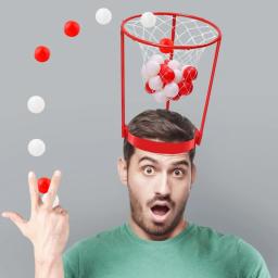 Basquete para crianças e adultos, cabeça de basquete, cesta ajustável, bandana com 20 bolas, atividade ao ar livre, presente divertido - Image 1