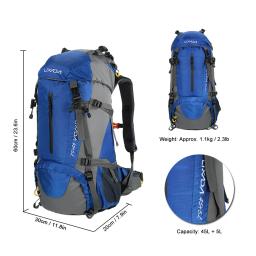 Lixada impermeável Desporto Mochila, Outdoor Escalada Mochila, Montanhismo Caminhadas Mochilas, Molle Camping Bag, 6 cores, 50L - Image 2
