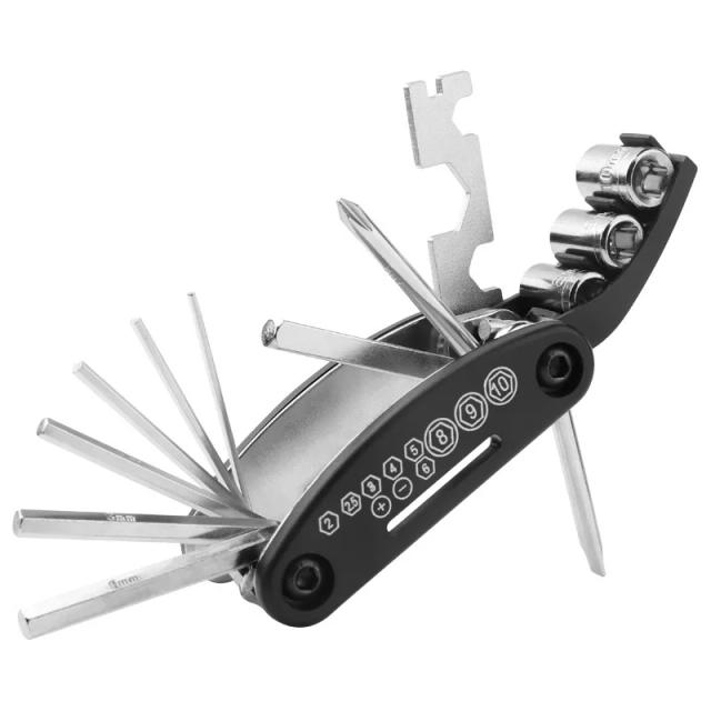 Kit de Ferramentas Multifuncionais 16 em 1 para Bicicleta e Motocicleta com Chave Hex Portátil e Chave de Fenda