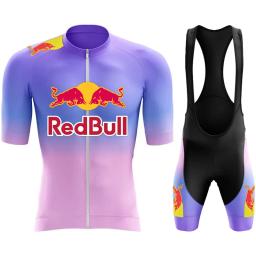 Redbull conjunto camisa de ciclismo da bicicleta dos homens roupas ciclismo verão manga curta mtb terno da bicicleta roupas ropa ciclismo hombre - Image 3